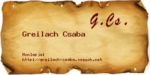Greilach Csaba névjegykártya